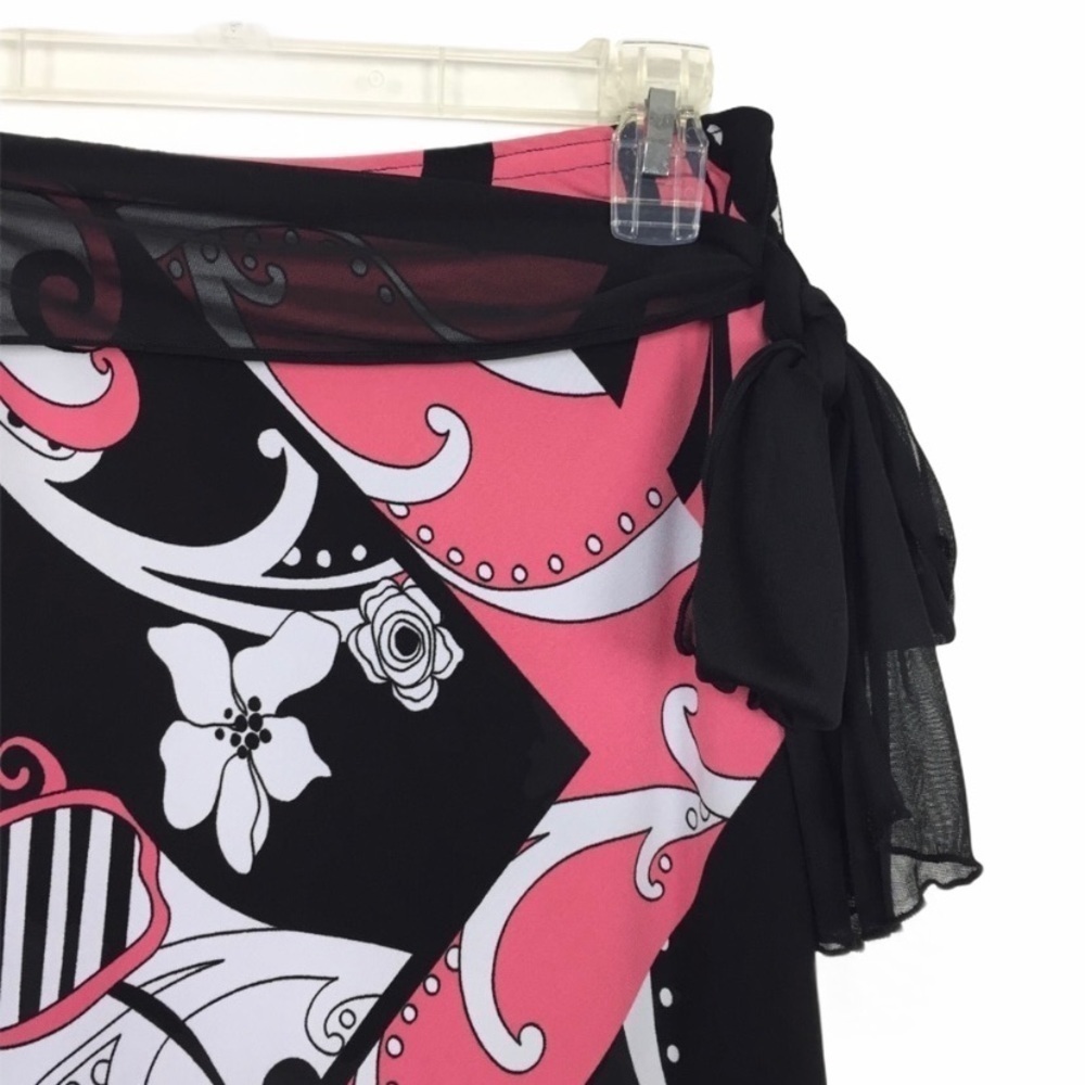 Wrapper Line A Patterned Loose Skirt M - Picture 3 of 9
